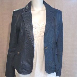 Wilson's leather blazer jacket, midnight blue. Fits Like a Medium.